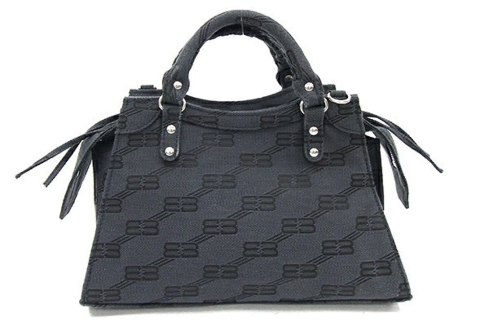 Balenciaga Neo Crossbody Handbag Shoulder Bag Canvas Black